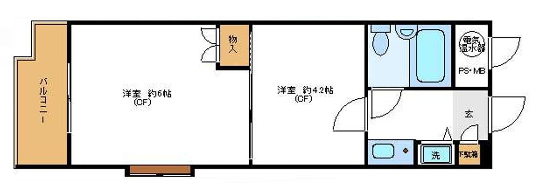 日興パレス登戸(2K/3階)の間取り写真