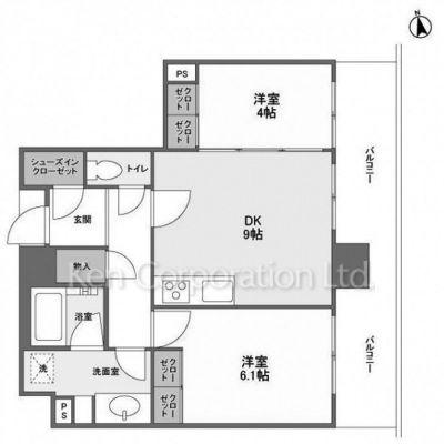 GRANTEEL代々木(2DK/7階)の間取り写真