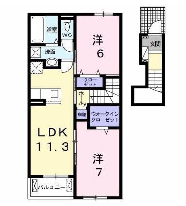 セゾンコート(2LDK/2階)の間取り写真