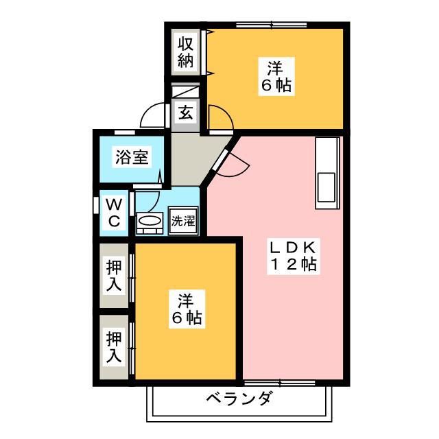 アリージェンス10 A(2LDK/1階)の間取り写真
