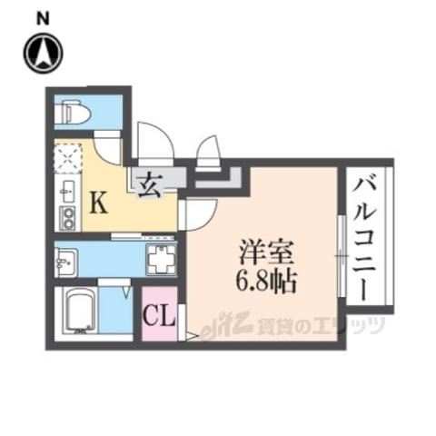 フジパレス尼崎東園田イースト(1K/3階)の間取り写真