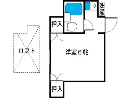 西武拝島線 東大和市駅 徒歩10分 2階建 築32年(ワンルーム/2階)の間取り写真