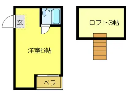 プルートゥII(1K/3階)の間取り写真