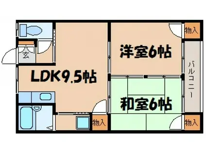 OY桃山(2LDK/2階)の間取り写真