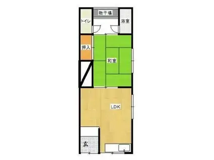 堀建第四アパート(1LDK/1階)の間取り写真