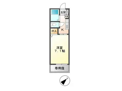 エミネンス竹下(1K/2階)の間取り写真