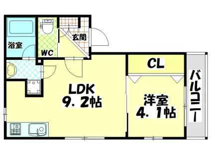 KTIレジデンス福町A(1LDK/3階)の間取り写真