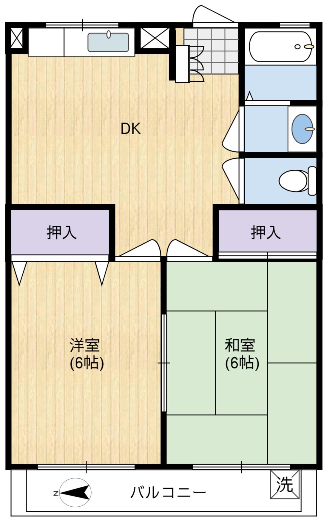 キャピタル春江(2DK/3階)の間取り写真