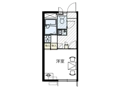 ＪＲ武蔵野線 西浦和駅 徒歩12分 3階建 築17年(1K/3階)の間取り写真