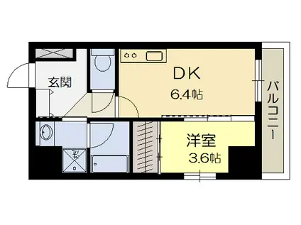 INFINI15 ESAKA RESIDENCE アンフイニXV(1DK/1階)の間取り写真