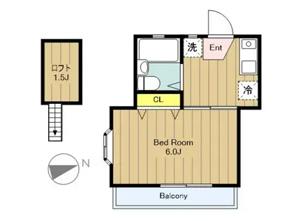 メゾンS(1K/2階)の間取り写真