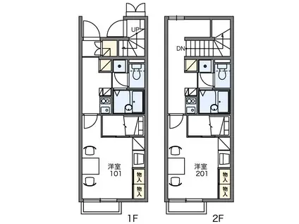 レオパレスル ビラージュ(1K/1階)の間取り写真