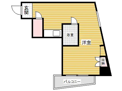 カサベラ花隈(ワンルーム/4階)の間取り写真