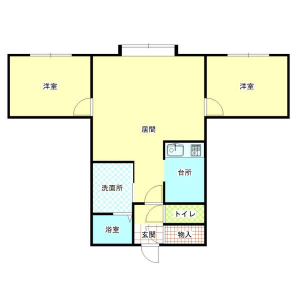 デンファレ(2LDK/2階)の間取り写真