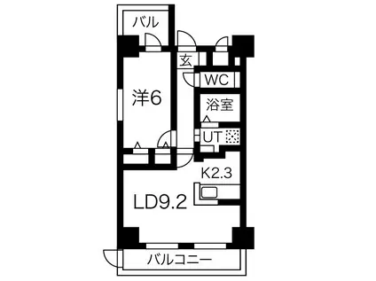 プランドールナカムラ(1LDK/1階)の間取り写真