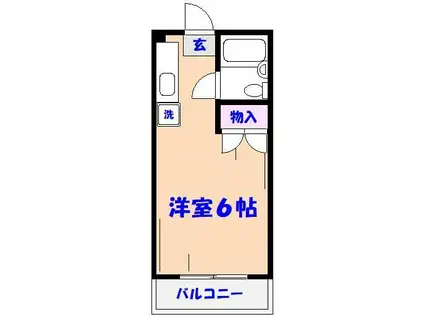 TAKAWA(ワンルーム/1階)の間取り写真