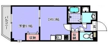 LIETO VILLA幕張(1DK/1階)の間取り写真