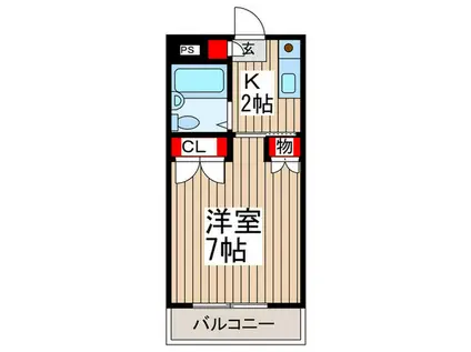 フォーシム庚申坂(1K/3階)の間取り写真