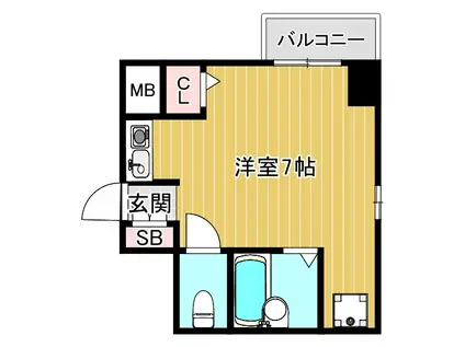 倉田ハイツ司(ワンルーム/4階)の間取り写真