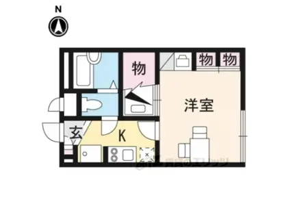 レオパレスグッドウエスト(1K/2階)の間取り写真