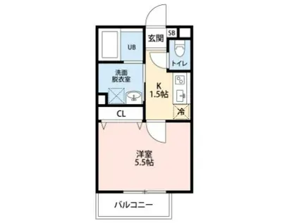 プレシャス新井宿(1K/2階)の間取り写真