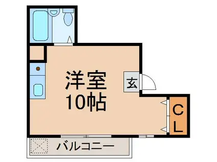 HIRANO(ワンルーム/2階)の間取り写真