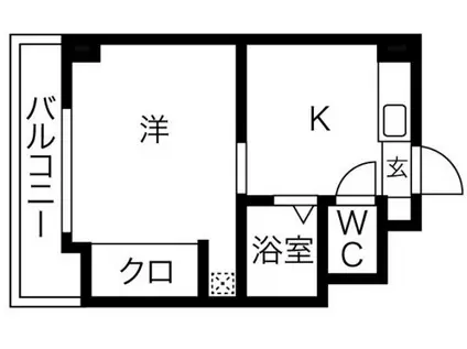 ハッピーコート豊沢(1K/3階)の間取り写真