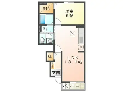 フリーデハイムA(1LDK/1階)の間取り写真