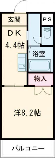 セピアコート(1DK/4階)の間取り写真