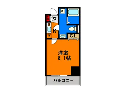 HUMANハイム千葉本町(1K/3階)の間取り写真