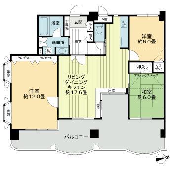 ライオンズマンションMAXIM櫛原(3LDK/8階)の間取り写真