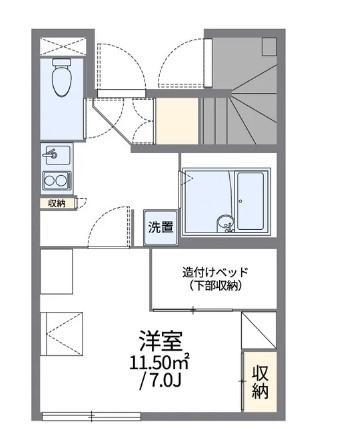 レオパレスラ スリーズ(1K/1階)の間取り写真