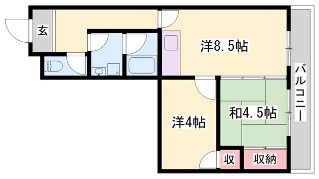 ベアード水上(2LDK/2階)の間取り写真