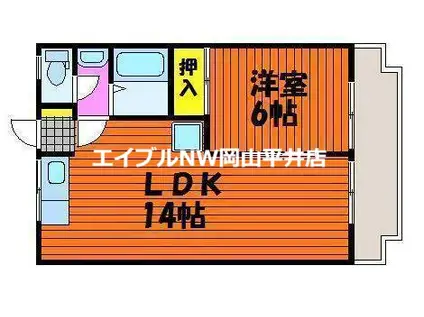 竜ノ口ハイツ(1LDK/1階)の間取り写真