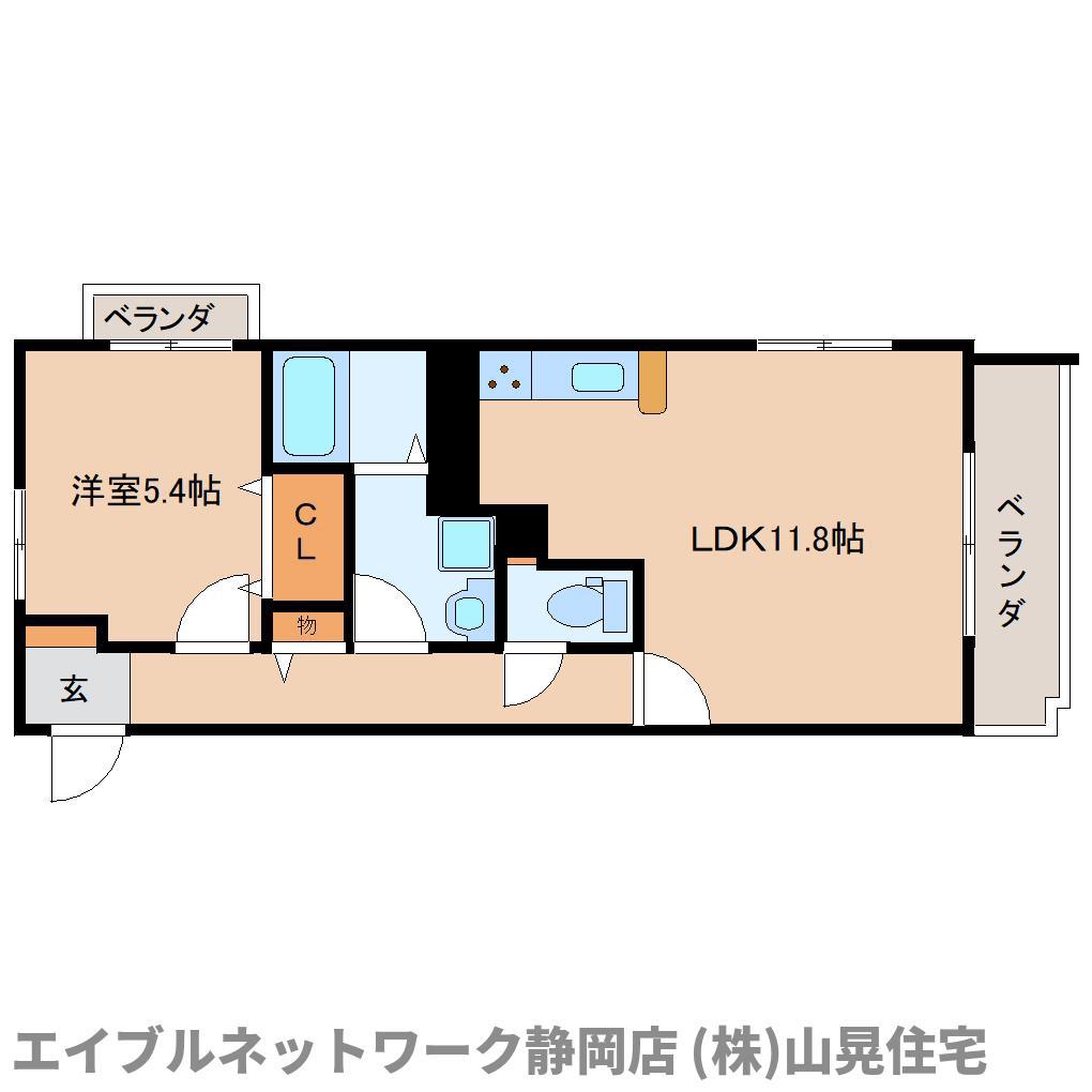 フローラ曉(1LDK/3階)の間取り写真