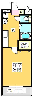 サンライズマンション(1K/2階)の間取り写真
