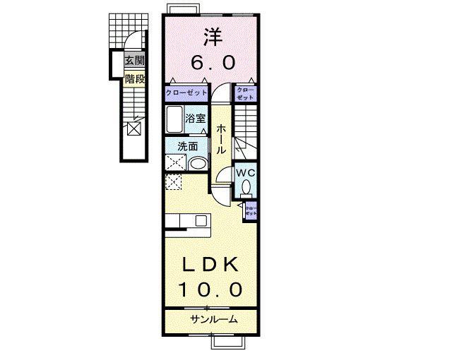 ファイン・ハル・エール II(1LDK/2階)の間取り写真