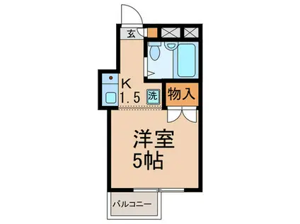 第2玉川グランドハイツ(ワンルーム/2階)の間取り写真