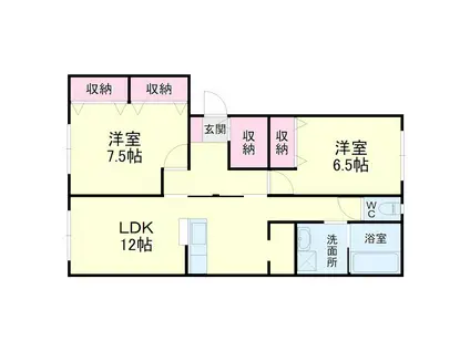 メゾン若林II(2LDK/4階)の間取り写真