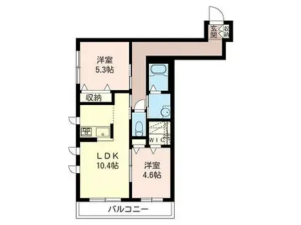 アトリエール(2LDK/1階)の間取り写真