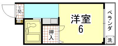 ピア花園(1K/1階)の間取り写真