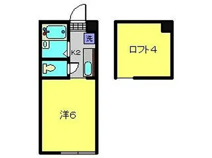 ヒルズ中央林間(1K/1階)の間取り写真