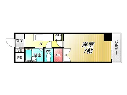 グレイス東洋(1K/4階)の間取り写真