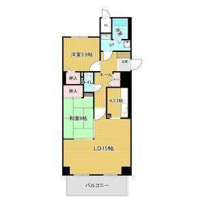 シャトーム大森(2LDK/6階)の間取り写真