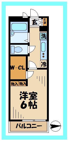 レオパレスコンフォニティ(1K/1階)の間取り写真
