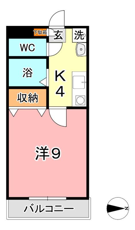 サンライズマンション(1K/1階)の間取り写真