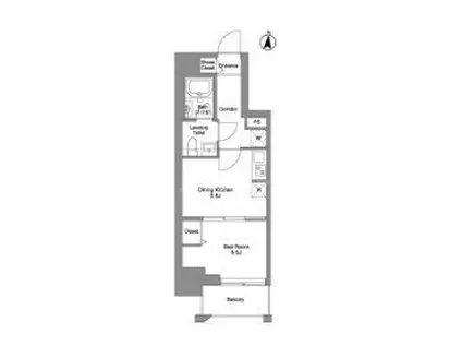 クラリティア綾瀬(1DK/10階)の間取り写真