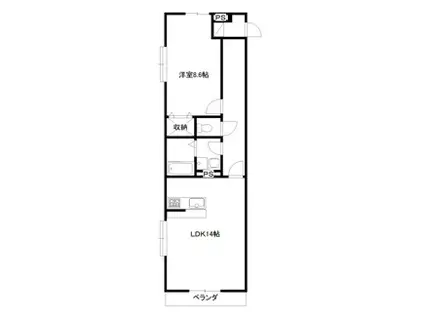 ＪＲ中央線 竜王駅 徒歩9分 3階建 築18年(1LDK/1階)の間取り写真