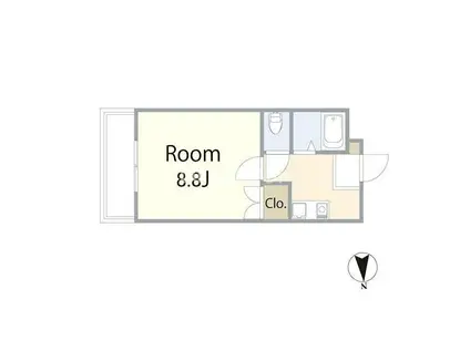 GRC OPUS BEPPU(1K/1階)の間取り写真