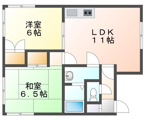 GO RESIDENCE A(2LDK/2階)の間取り写真